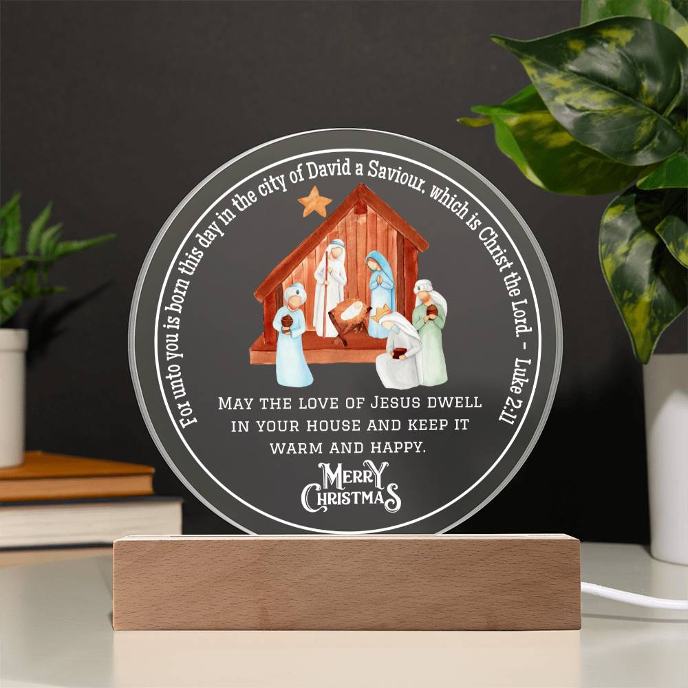 Printed Circle Acrylic Plaque, Christmas gift for family