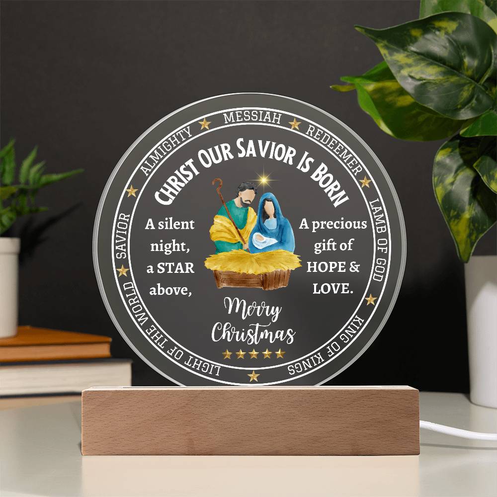 Printed Circle Acrylic Plaque, Christmas gift for family and friends