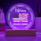 Printed Circle Acrylic Plaque with LED, Veterans Day gift for Army Veteran, Military, Navy, Air force