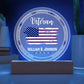 Printed Circle Acrylic Plaque with LED, Veterans Day gift for Army Veteran, Military, Navy, Air force