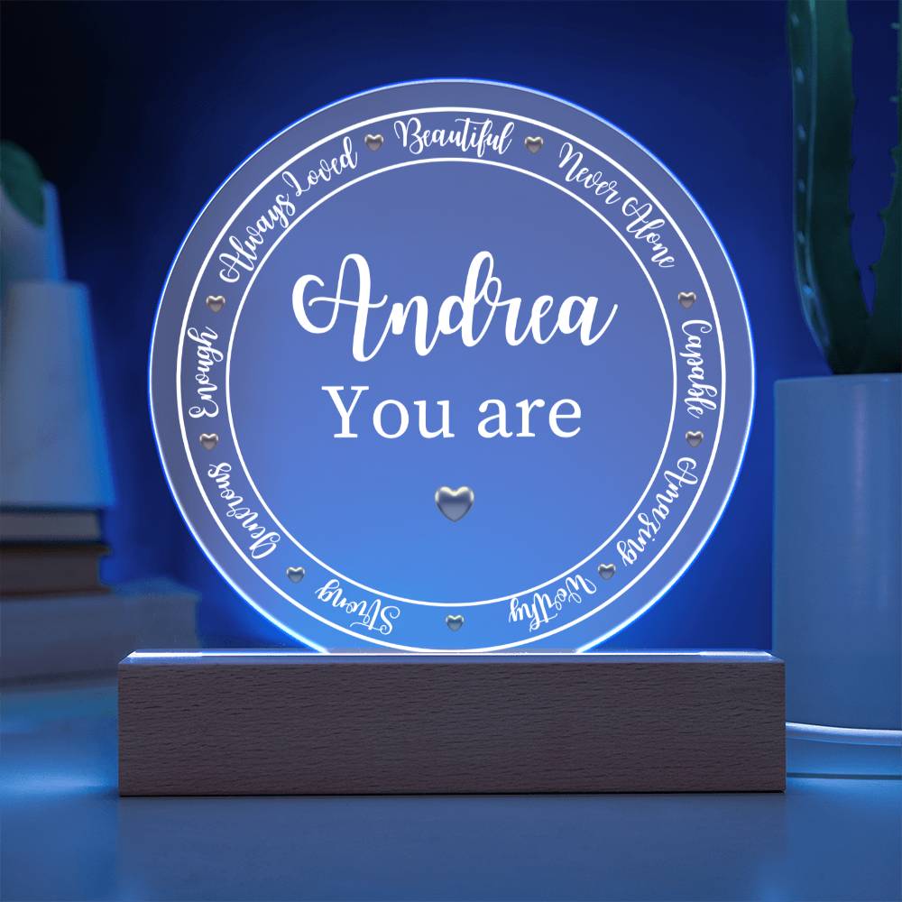 Printed Circle Acrylic Plaque, gift for friend, mental health support