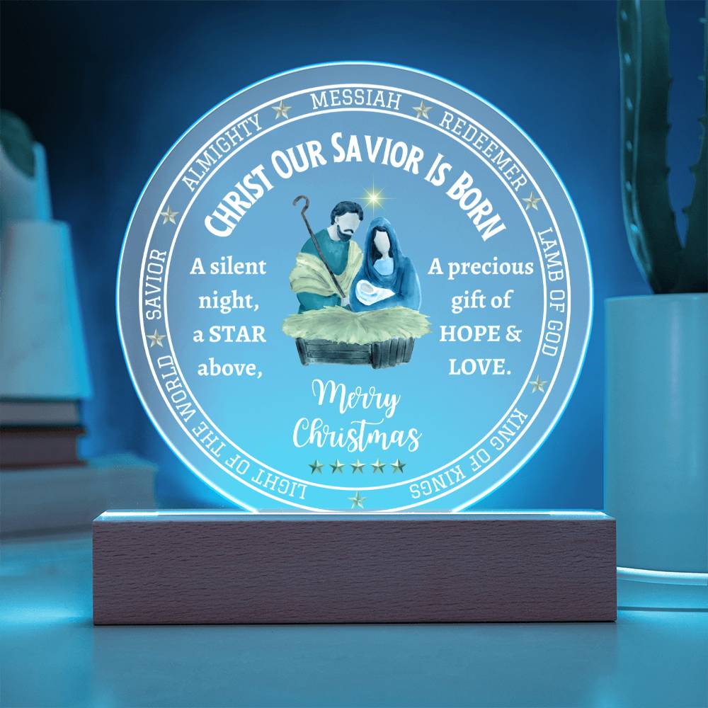 Printed Circle Acrylic Plaque, Christmas gift for family and friends