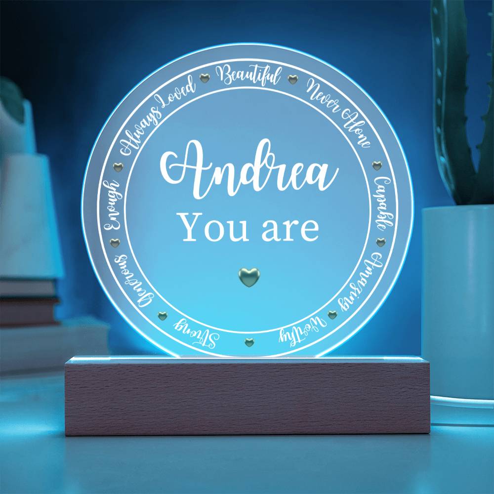 Printed Circle Acrylic Plaque, gift for friend, mental health support