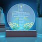 Printed Circle Acrylic Plaque, first Holy Communion gift for boy or girl