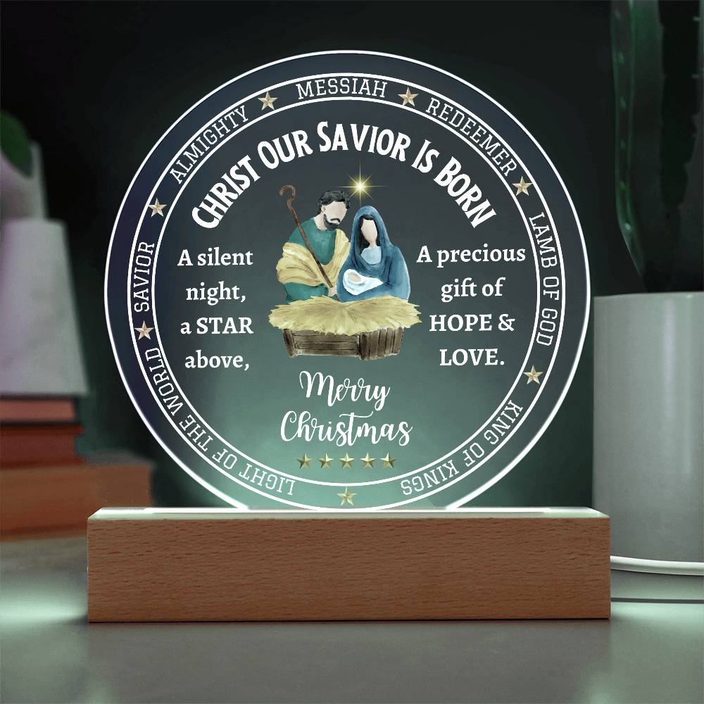 Printed Circle Acrylic Plaque, Christmas gift for family and friends