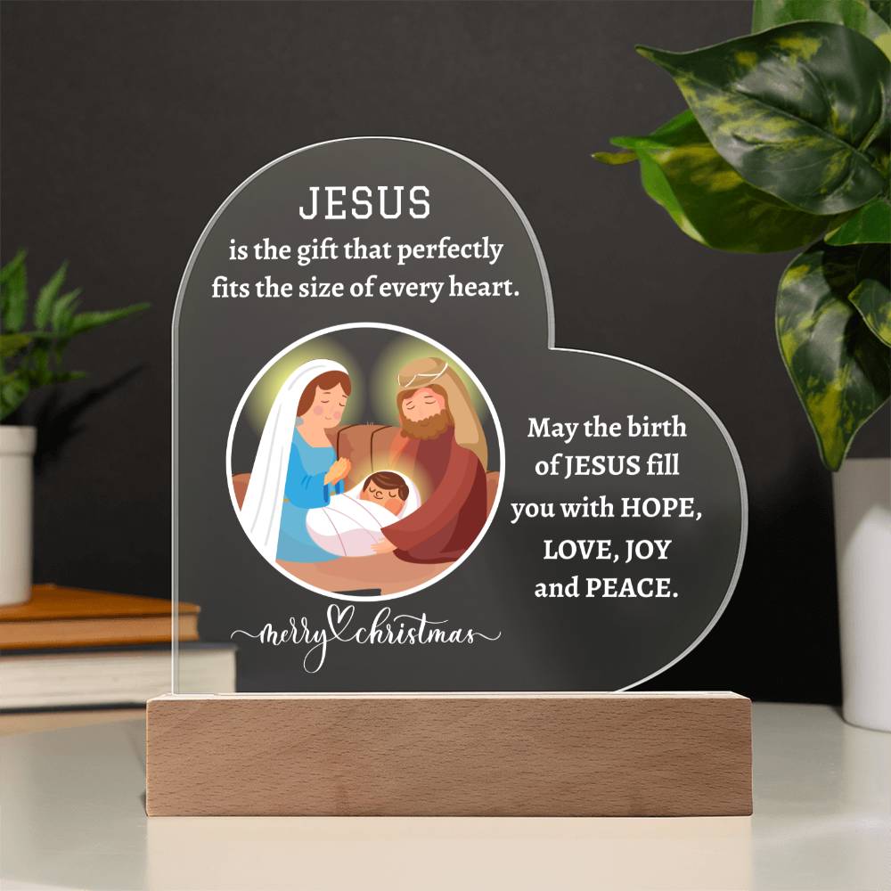 Printed Heart Acrylic Plaque, Christmas gift for family and friends