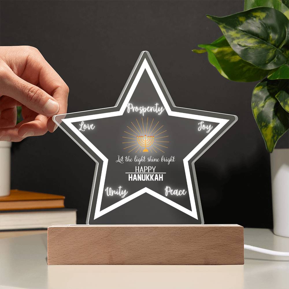 Printed Star Acrylic Plaque, gift for Hanukkah