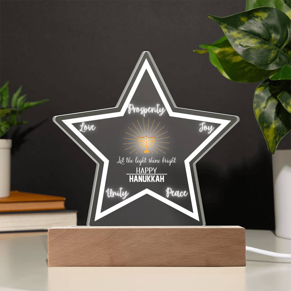 Printed Star Acrylic Plaque, gift for Hanukkah