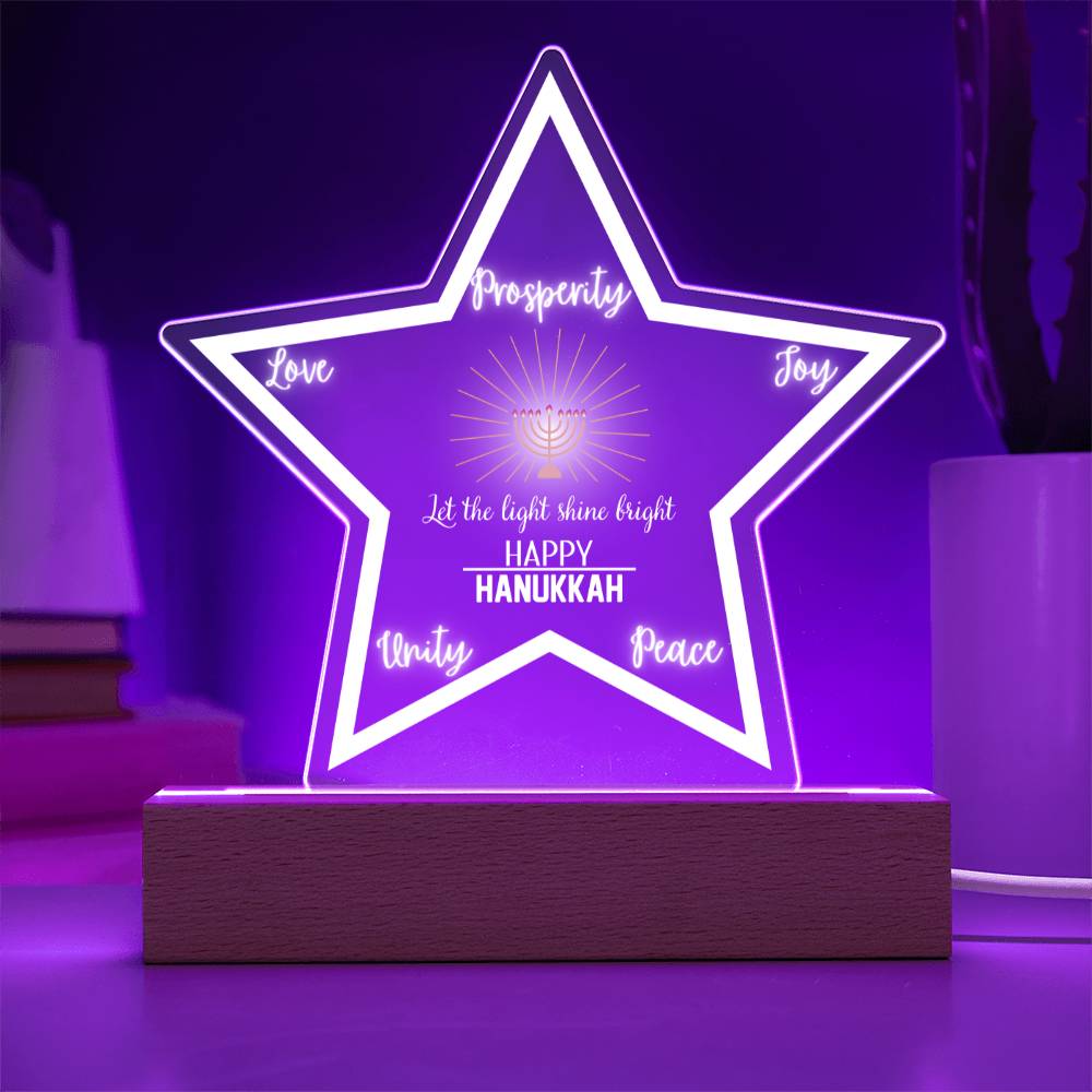 Printed Star Acrylic Plaque, gift for Hanukkah