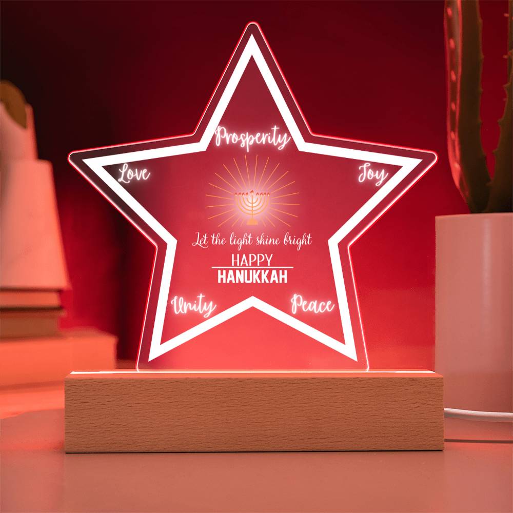 Printed Star Acrylic Plaque, gift for Hanukkah