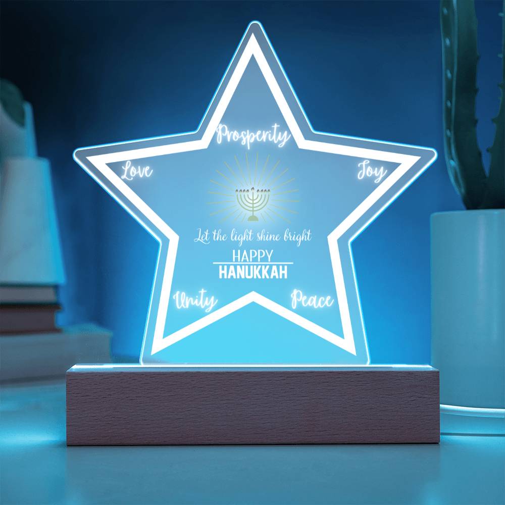 Printed Star Acrylic Plaque, gift for Hanukkah