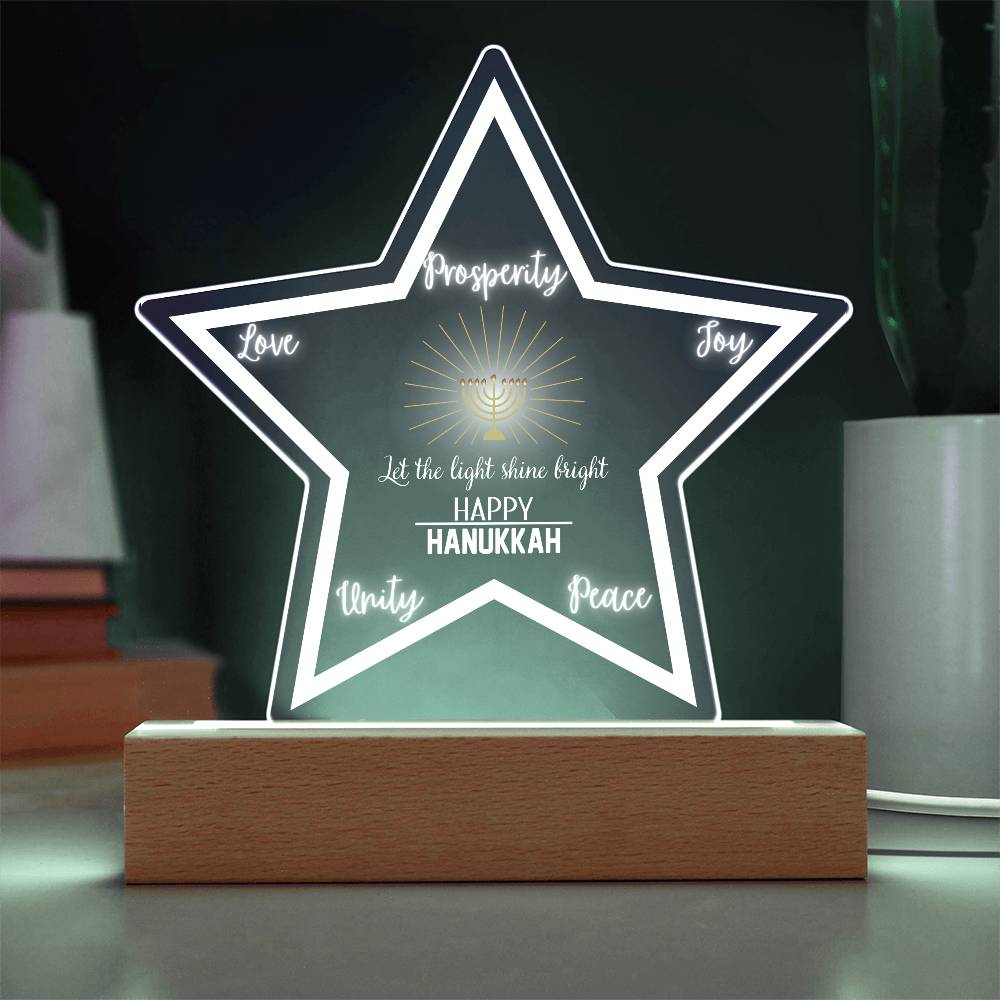 Printed Star Acrylic Plaque, gift for Hanukkah