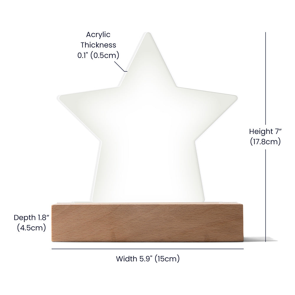 Printed Star Acrylic Plaque, gift for Hanukkah