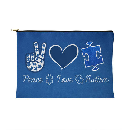 Fabric Zippered Pouch, Autism Awareness pouch