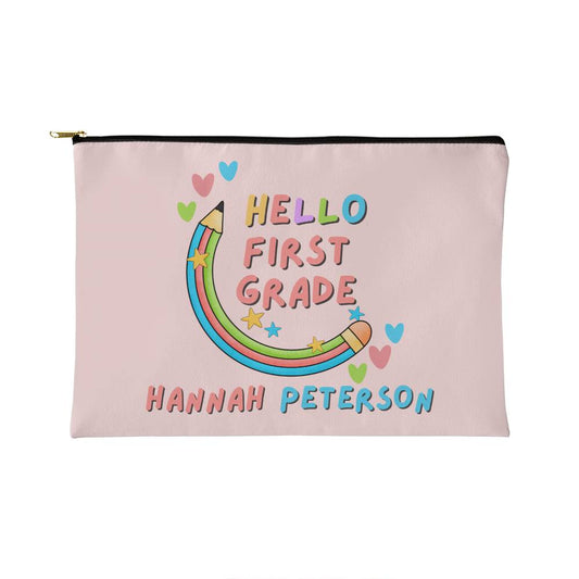 Back to school Pouch, First day of 1st grade gift for her. Personalized pouch