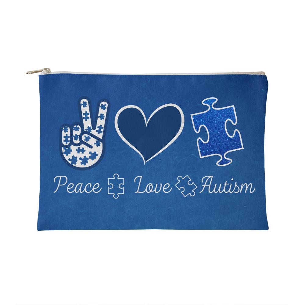 Fabric Zippered Pouch, Autism Awareness pouch