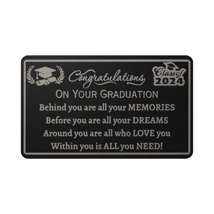 Engraved Wallet Card, graduation gift, class of 2024