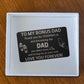 Engraved Wallet Card, gift for Bonus Dad, on Father's Day, his birthday