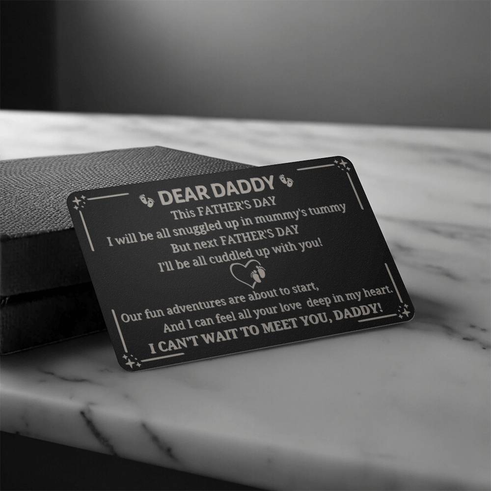 Engraved Wallet Card, gift for Father-to-be on Father's Day