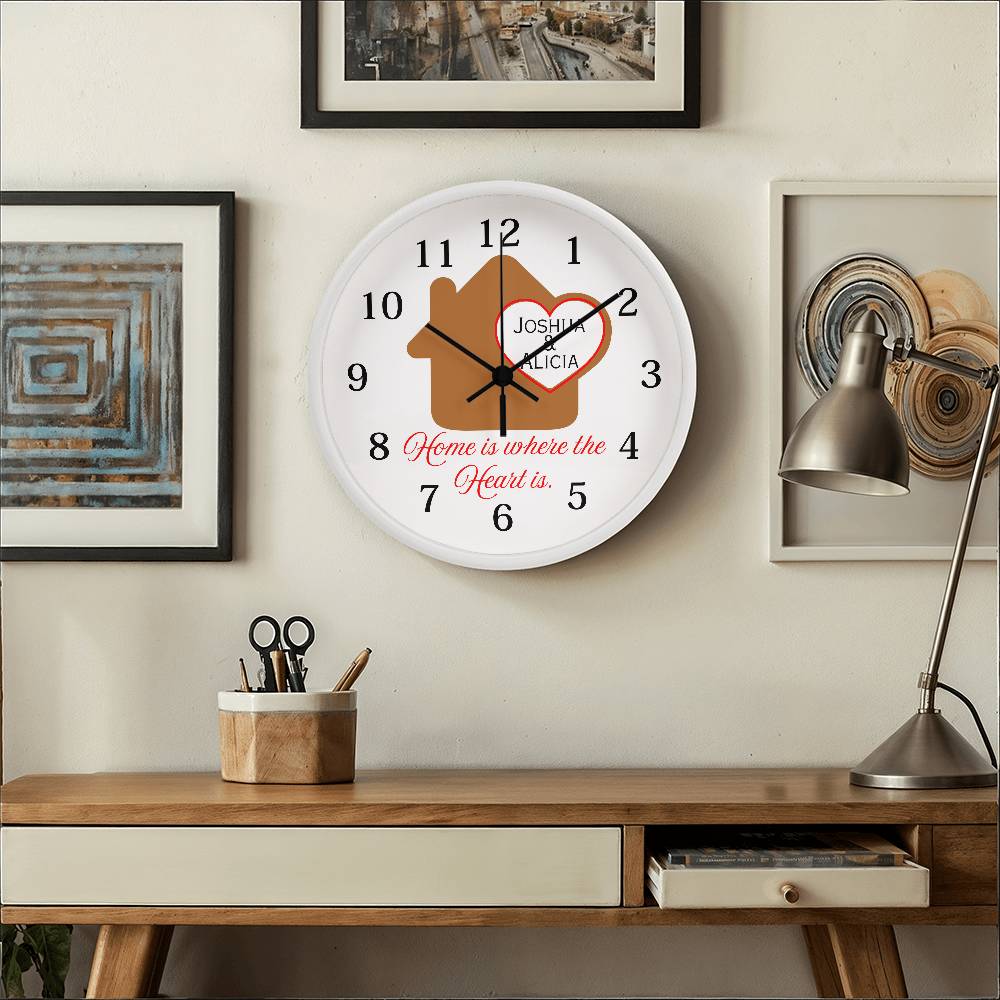 Wood Frame 10” Clock, Housewarming gift, Anniversary gift, Couple Home