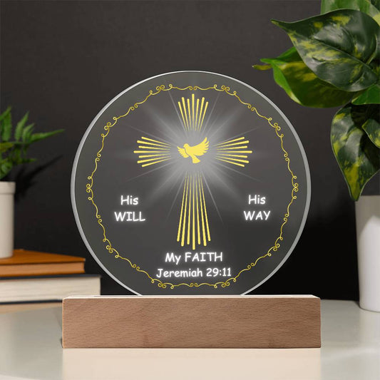 Printed Circle Acrylic Plaque, gift for boy, grandson, Son, Godson, Nephew, Dad, Grandfather for Christmas, Thanksgiving, Communion, Birthday