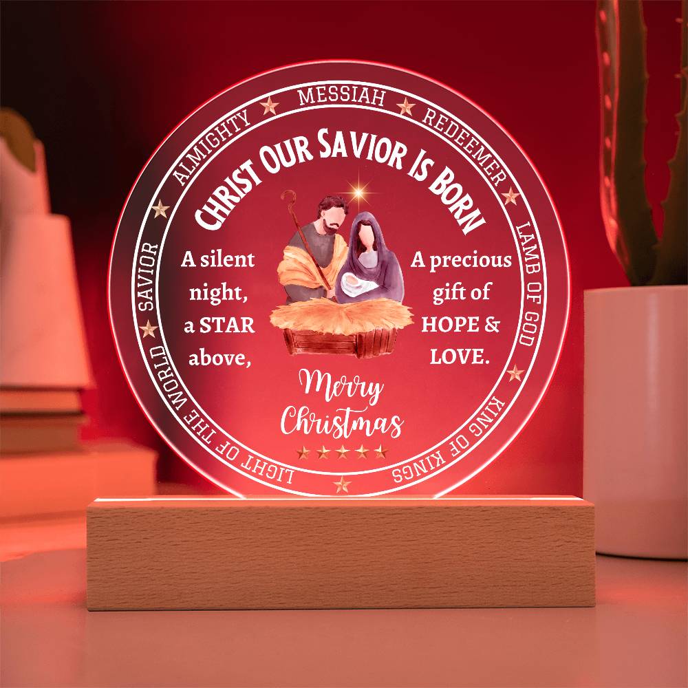 Printed Circle Acrylic Plaque, Christmas gift for family and friends