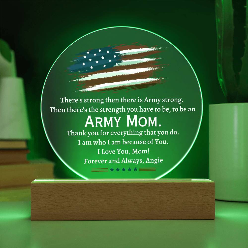 Printed Circle Acrylic Plaque, gift for Army Mom, Navy Mom, Military Mom, Airforce Mom, on Thanksgiving, Christmas, Birthday