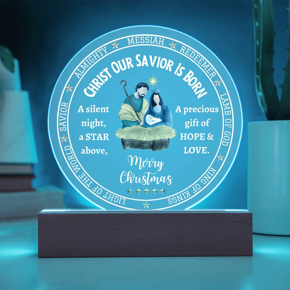 Printed Circle Acrylic Plaque, Christmas gift for family and friends