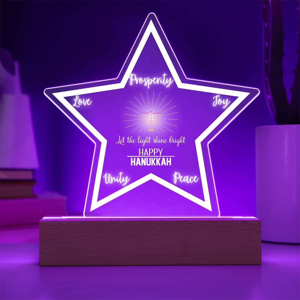 Printed Star Acrylic Plaque, gift for Hanukkah