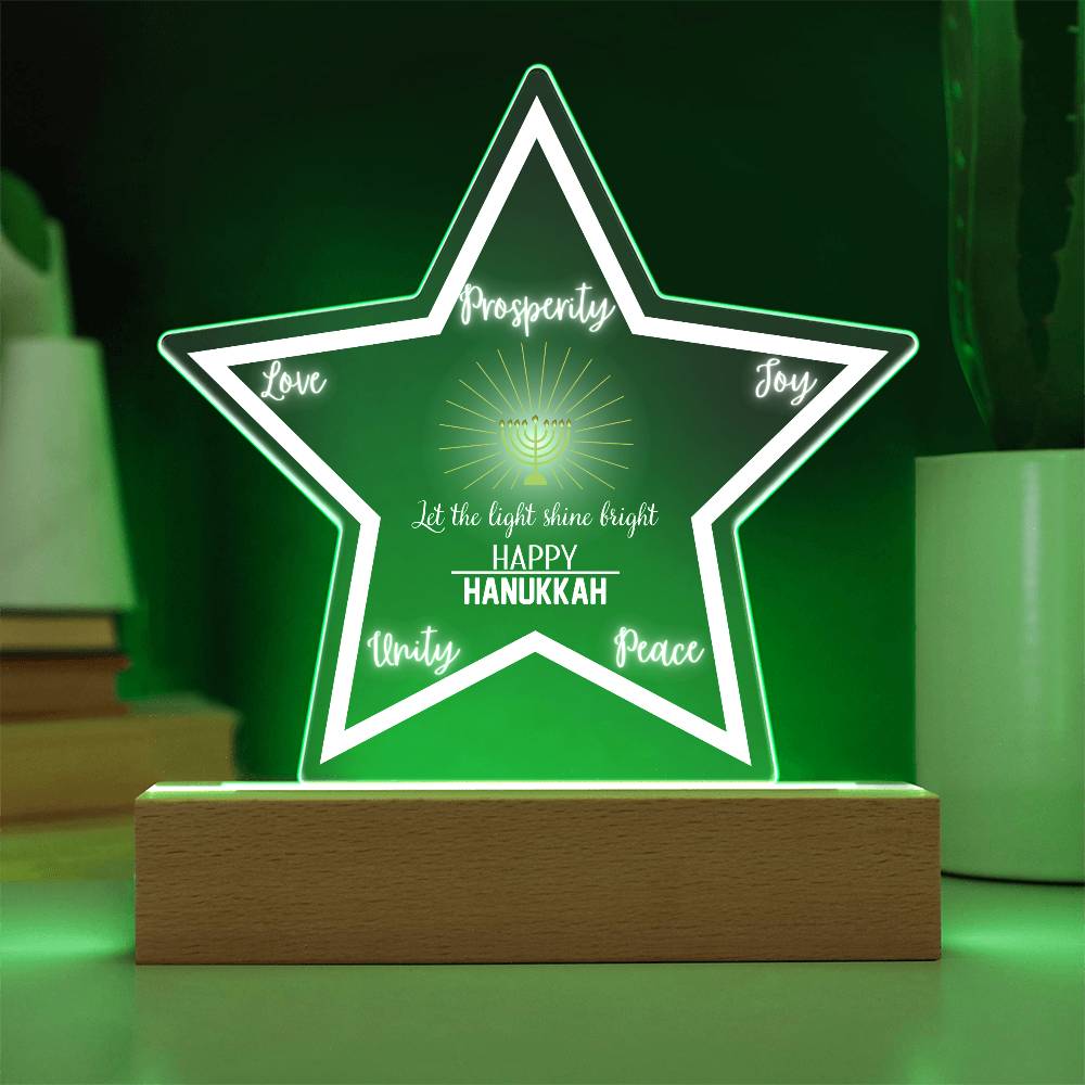 Printed Star Acrylic Plaque, gift for Hanukkah