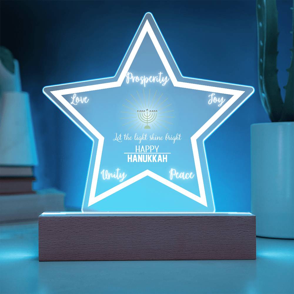 Printed Star Acrylic Plaque, gift for Hanukkah