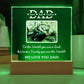 Printed Square Acrylic Plaque with LED, gift for Dad on Father's day, dad's birthday, Christmas