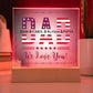 Printed Square Acrylic Plaque with LED, gift for Dad, Father, on Father's Day, his birthday, 4th of July, Veteran's Day