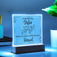 Printed Square Acrylic Plaque with LED, gift for sister