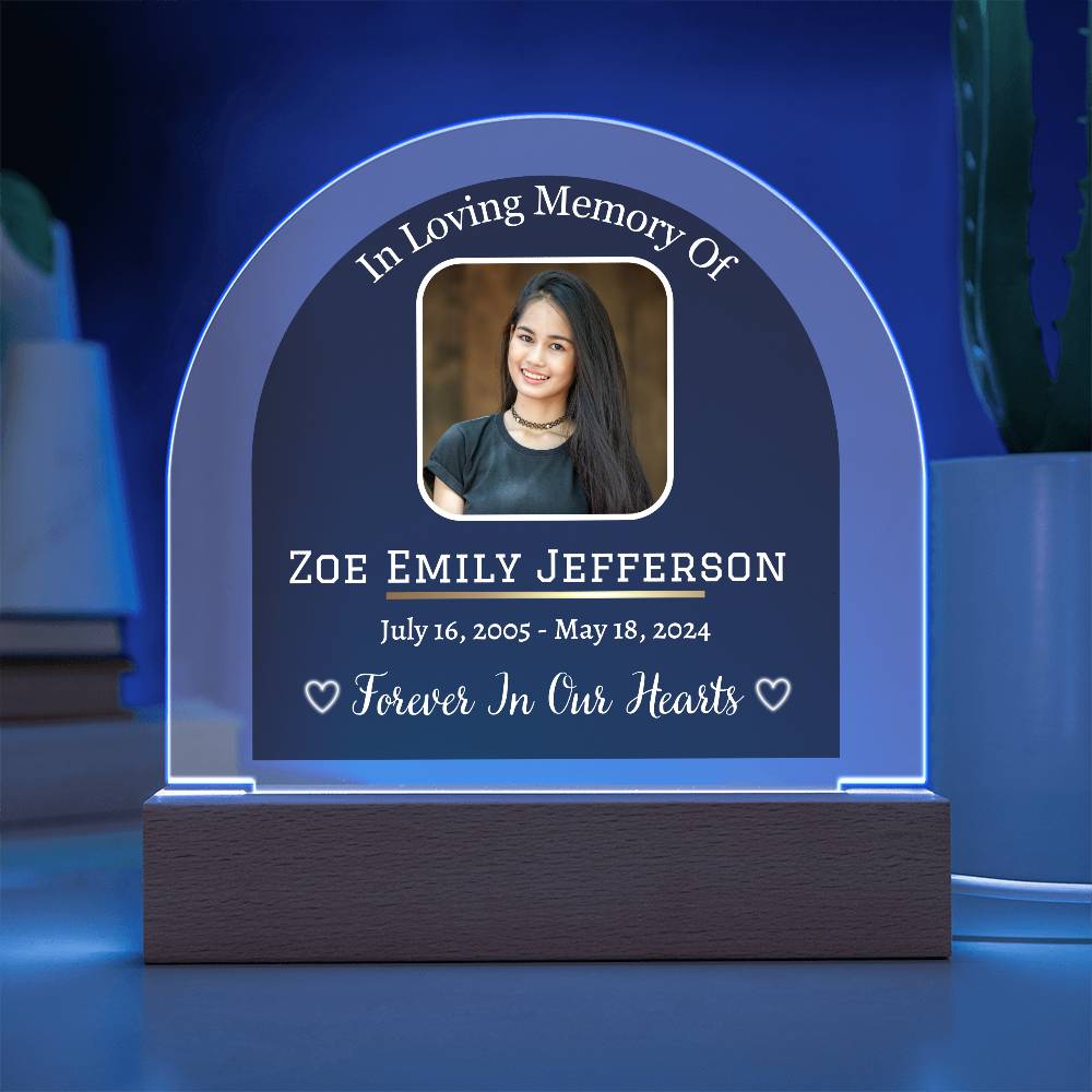 Domed Acrylic Plaque, Memorial gift for loved one