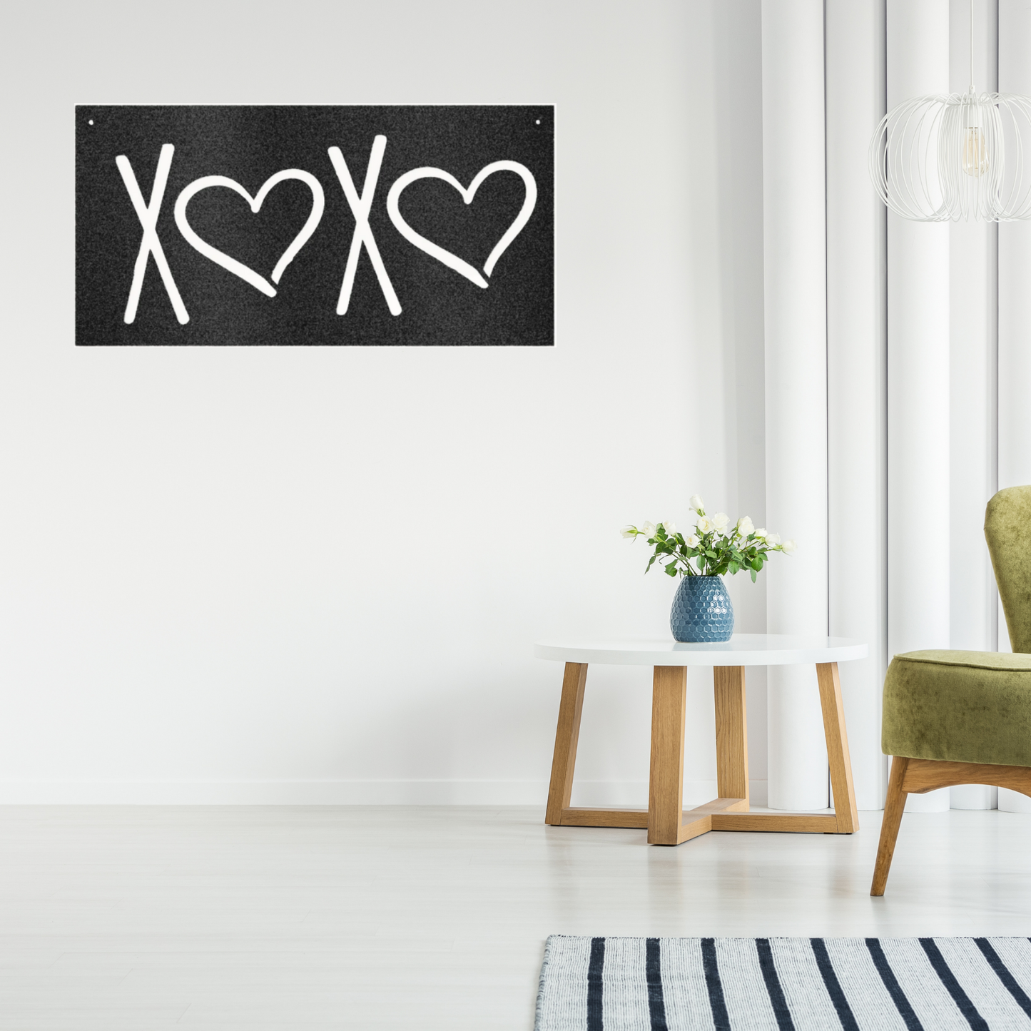 XOXO Laser Cut Metal Sign, Hugs And Kisses Metal Wall Art Home Decor. Gift your loved one hugs and kisses