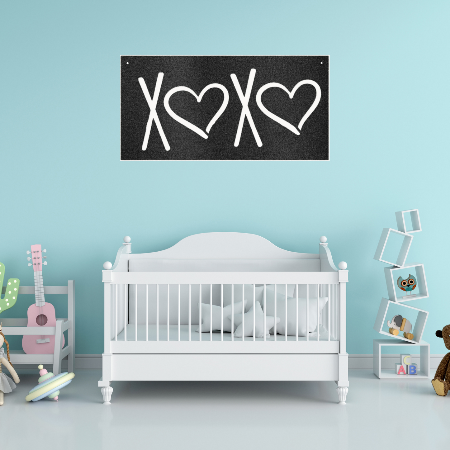 XOXO Laser Cut Metal Sign, Hugs And Kisses Metal Wall Art Home Decor. Gift your loved one hugs and kisses