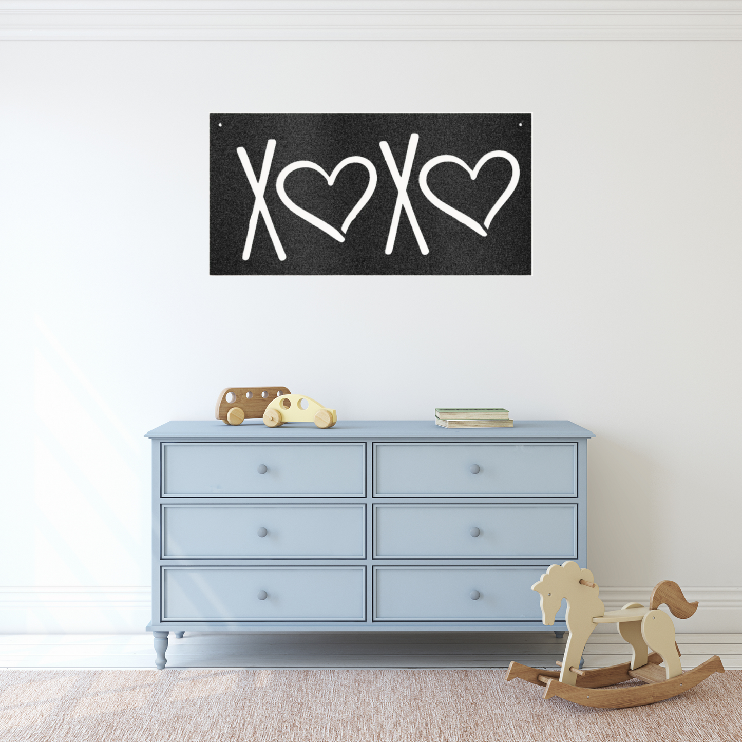 XOXO Laser Cut Metal Sign, Hugs And Kisses Metal Wall Art Home Decor. Gift your loved one hugs and kisses