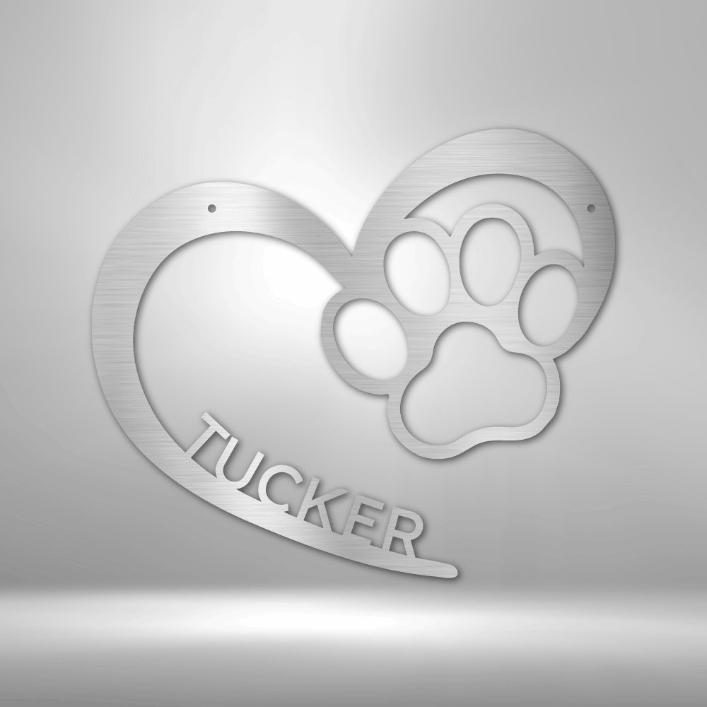 Personalized Puppy Love Metal Wall Art dog lovers home decor wall steel art dog pet parents pet moms and dads self indulgence pet passion