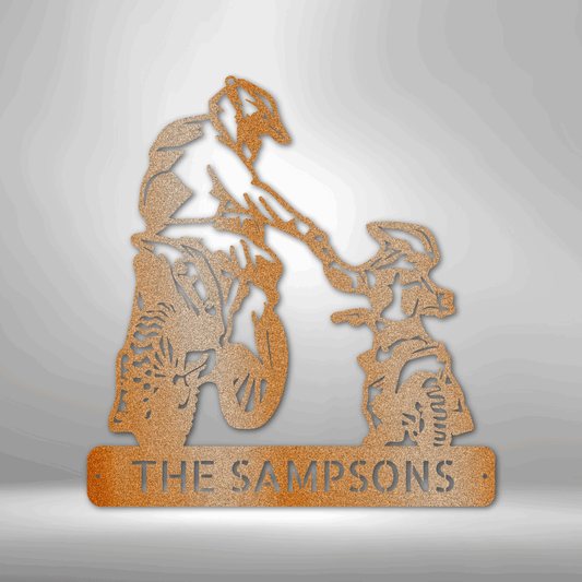 Personalized Father and Son Motorcross Love to Ride Monogram Metal Wall Sign Motorcycle Metal Wall Decor Biker Laser Cut Wall Sign Home decor