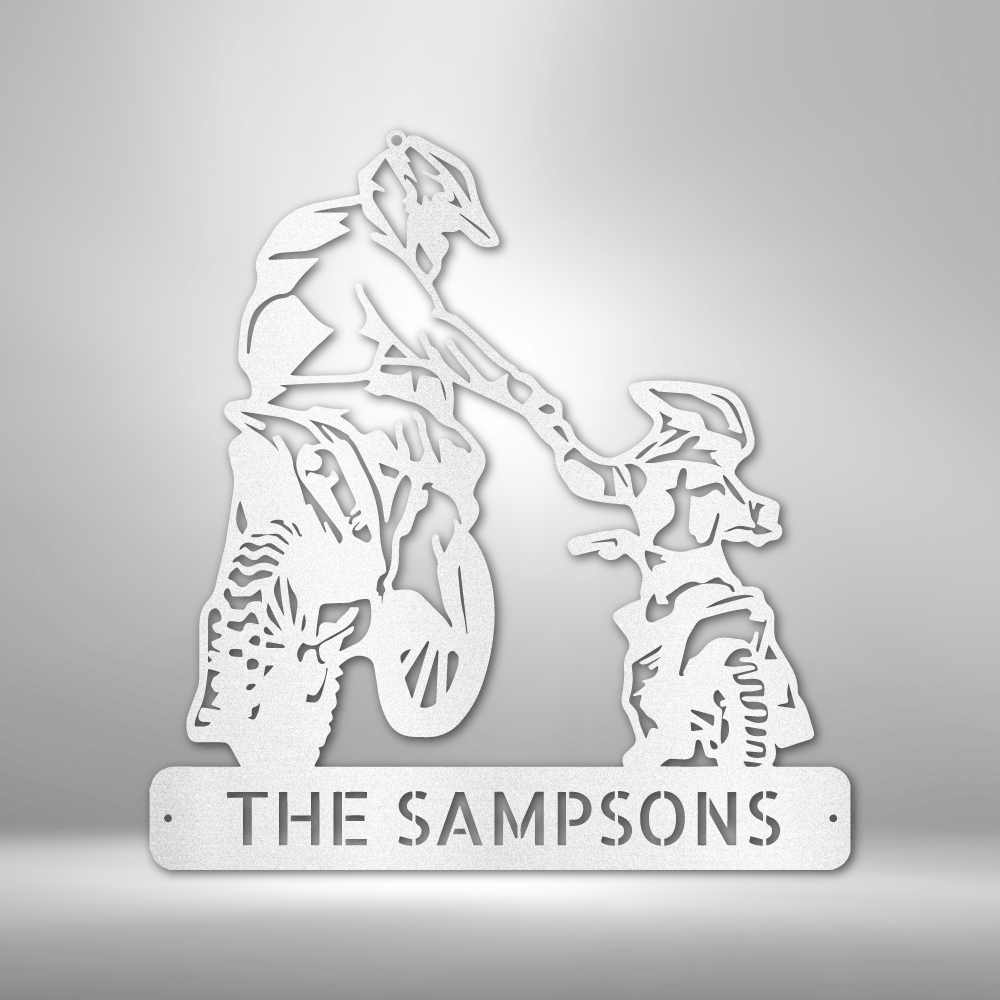 Personalized Father and Son Motorcross Love to Ride Monogram Metal Wall Sign Motorcycle Metal Wall Decor Biker Laser Cut Wall Sign Home decor