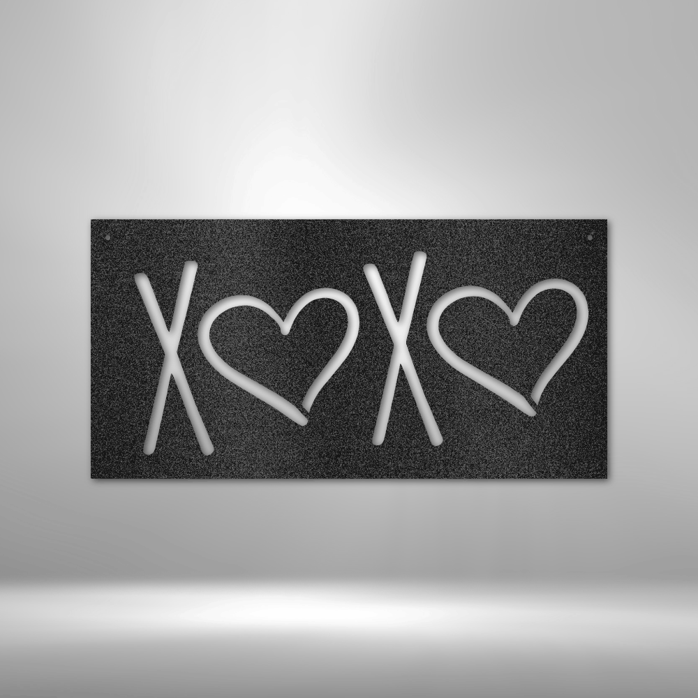 XOXO Laser Cut Metal Sign, Hugs And Kisses Metal Wall Art Home Decor. Gift your loved one hugs and kisses