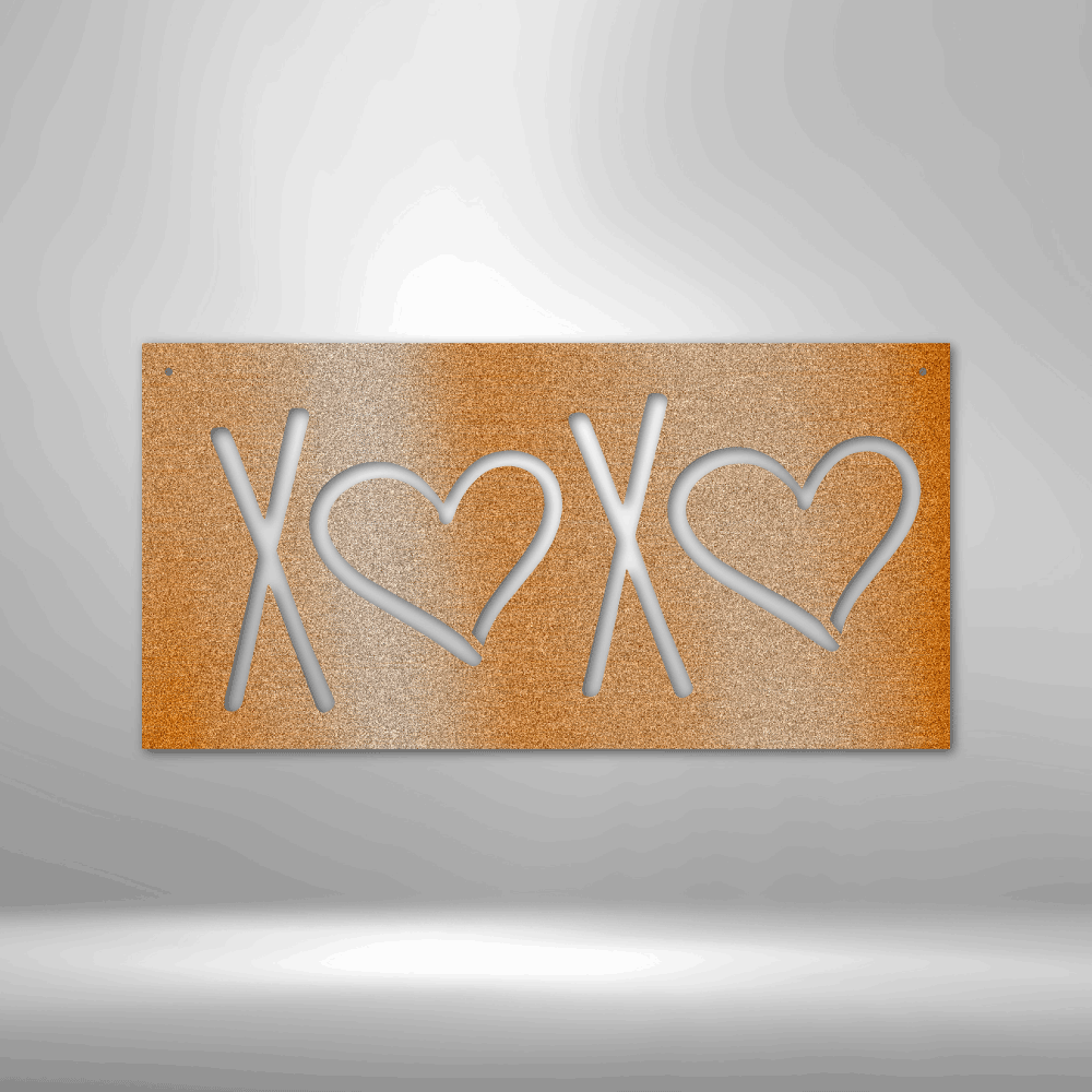 XOXO Laser Cut Metal Sign, Hugs And Kisses Metal Wall Art Home Decor. Gift your loved one hugs and kisses