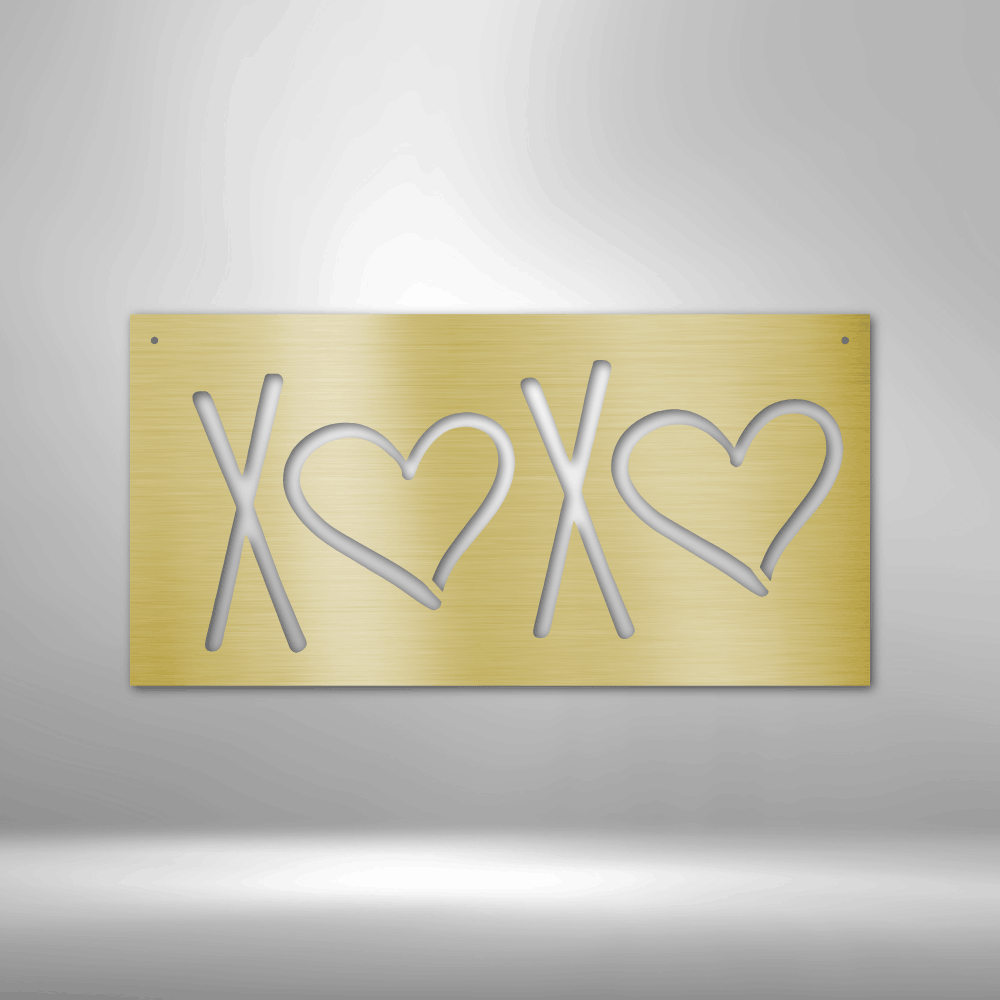 XOXO Laser Cut Metal Sign, Hugs And Kisses Metal Wall Art Home Decor. Gift your loved one hugs and kisses