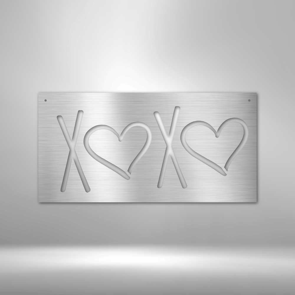 XOXO Laser Cut Metal Sign, Hugs And Kisses Metal Wall Art Home Decor. Gift your loved one hugs and kisses