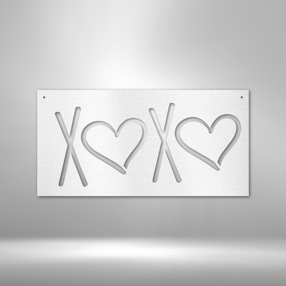 XOXO Laser Cut Metal Sign, Hugs And Kisses Metal Wall Art Home Decor. Gift your loved one hugs and kisses