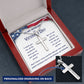 Personalized Stainless Steel Cross Necklace with Engraving, gift for husband on Veteran's Day