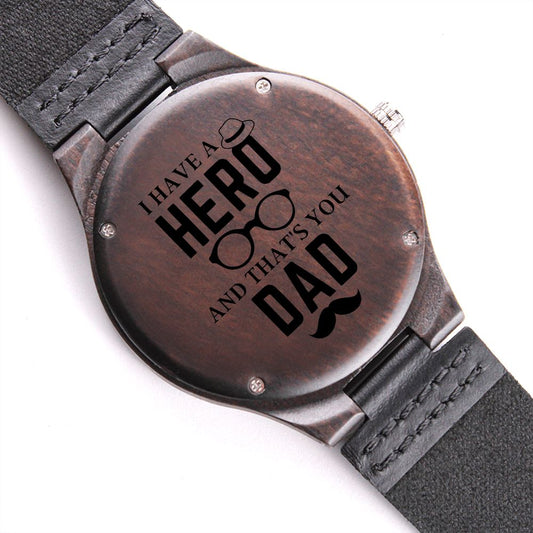 Personalized Engraved wooden watch, gift for dad, father, on his birthday, Thanksgiving, Christmas