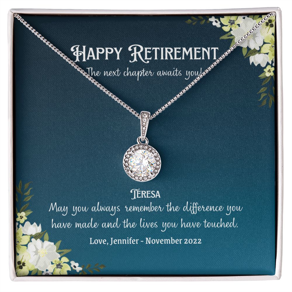 Eternal hope necklace with personalized message card, Retirement Gifts For Women, Colleague, friend, family