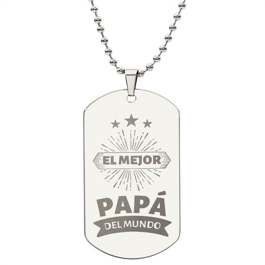 Collar Engraved Tag necklace, regalo para Papá, Padre, en el día del padre, su cumpleaños